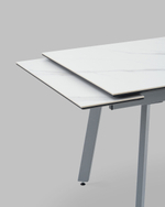 Стол Тайл 140-200/85/75 столешница Snow white подстолье металл серый