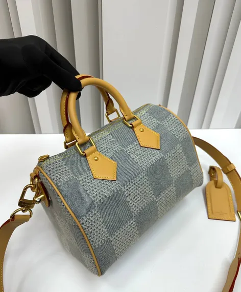 Сумка Louis Vuitton Speedy с плечевым ремнём синий