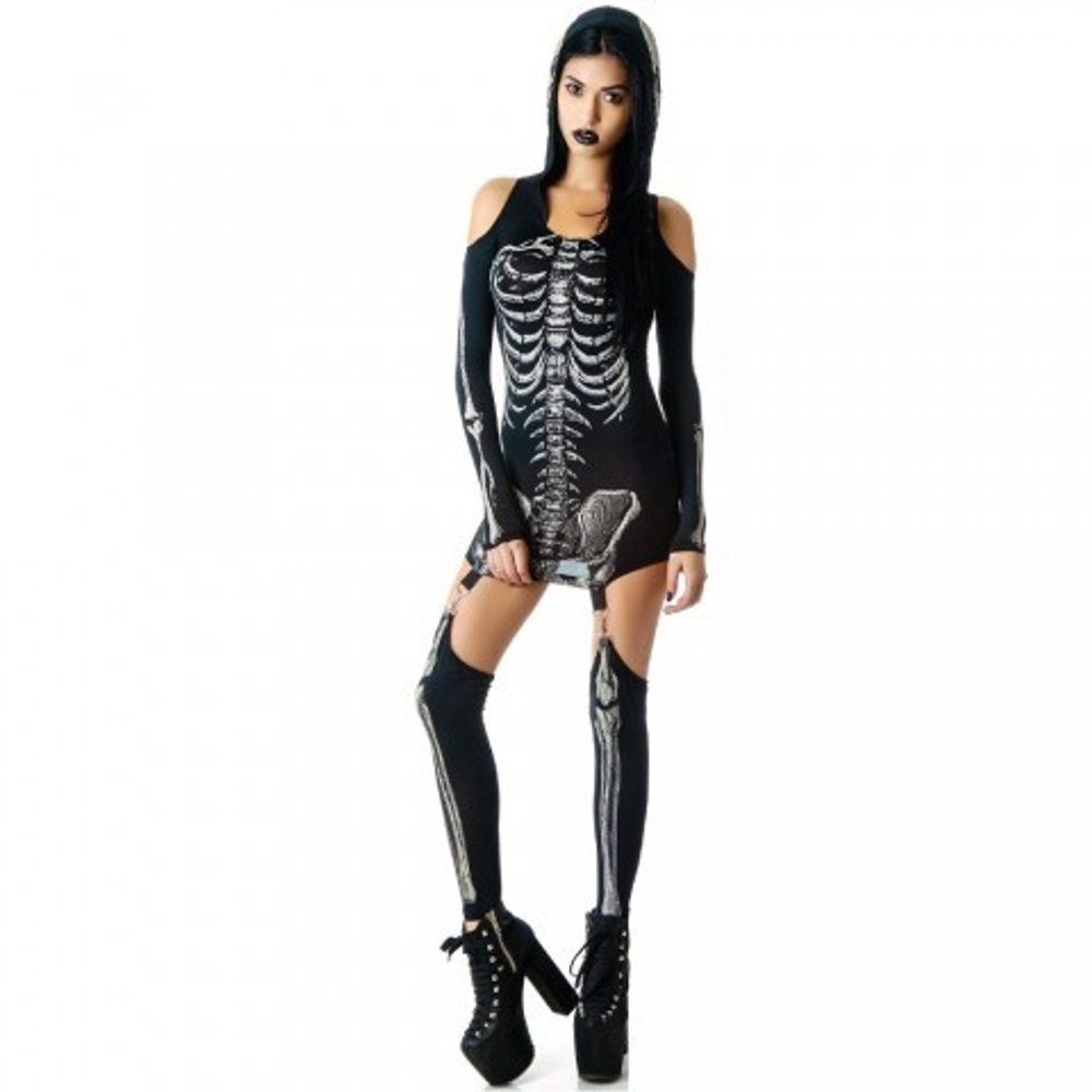 Платье на хеллоуин «Скелет» размер S