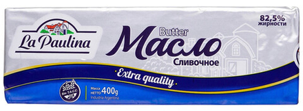 Масло сливочное La Paulina 82,5%, 400 гр