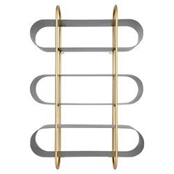 Полка настенная Wrid, черная/золотая