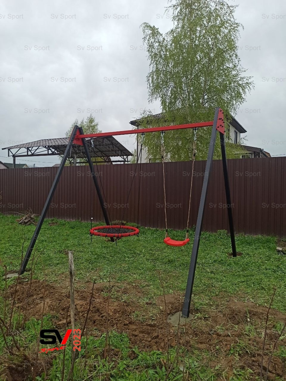 Монтаж уличных качелей Sv Sport