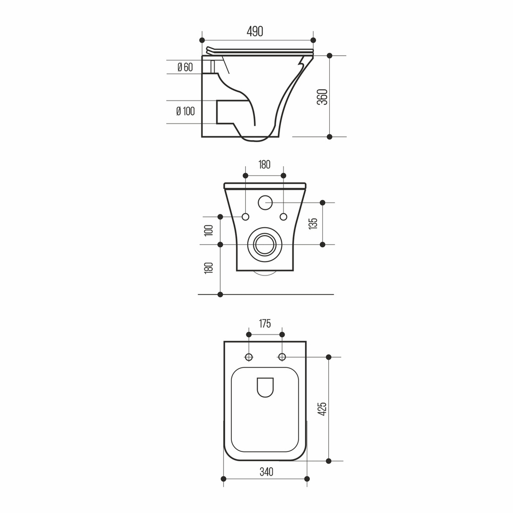 Унитаз подвесной безободковый WAVE CITY сид. дюропласт, м/л, быстр, БЕЛЫЙ глянец (L)
