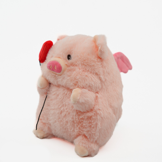 Мягкая игрушка Свинка с сердцем, 30см