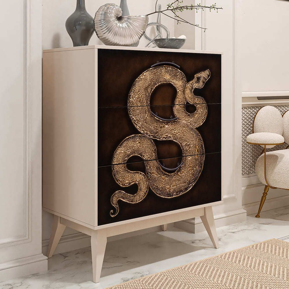 Комод Серпентис с 3 ящиками Айвори