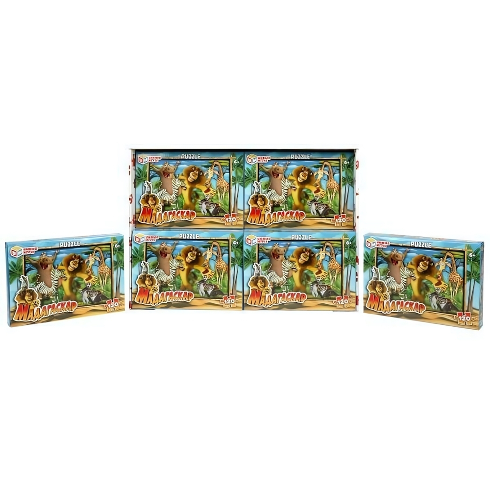 Пазл 120эл. "Мадагаскар" коробка 4660254430358 (Умные игры)