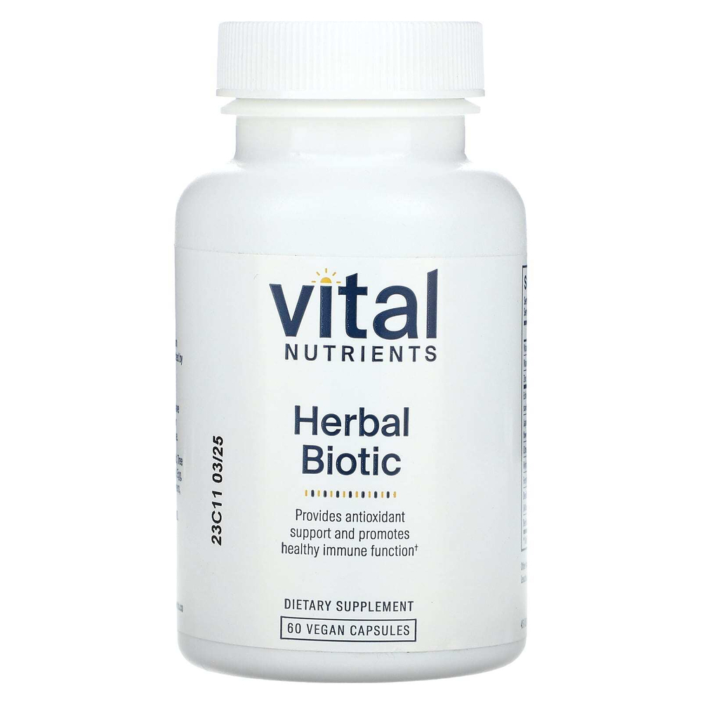 Vital Nutrients, Herbal Biotic, биотик, 60 веганских капсул