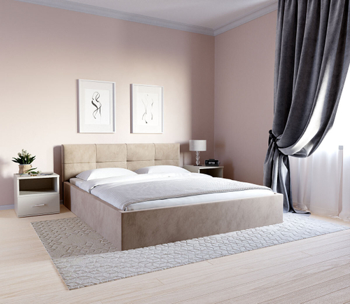 Мягкая двуспальная кровать с подъемным механизмом Оптима Лайт, 160х200