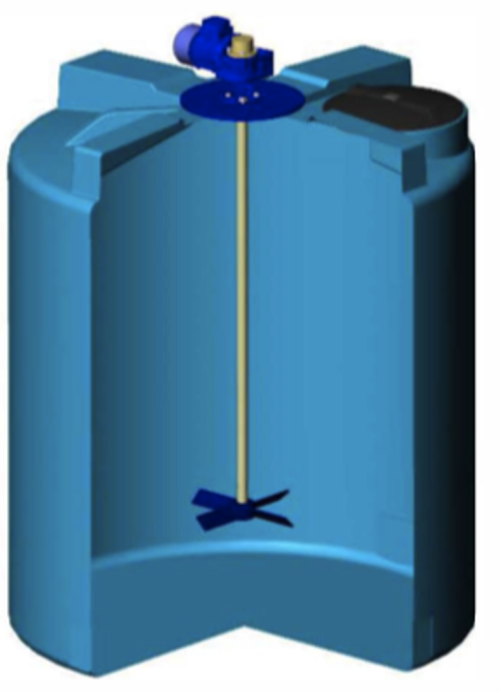 Емкость T 3000 синий с лопастной мешалкой ЭкоПром T 3000 л. вертикальная цилиндрическая (1500x1500x1900см;88кг;Синий) - арт.557157