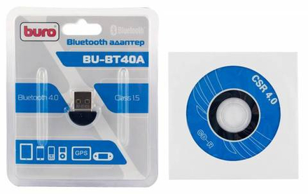 Адаптер USB Buro BU-BT40A Bluetooth 4.0+EDR class 1.5 20м черный