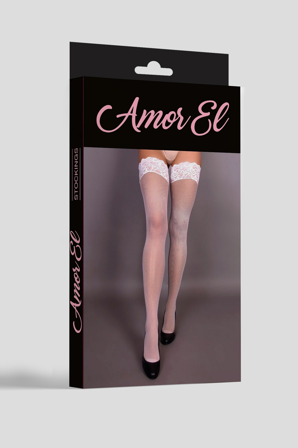 Пикантные ажурные чулочки в мелкую сеточку (Размер: S-M-L) (Цвет: белый)