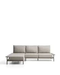 Трехместный уличный диван Vathi с левым шезлонгом цвета таупе, 250 x 159 см