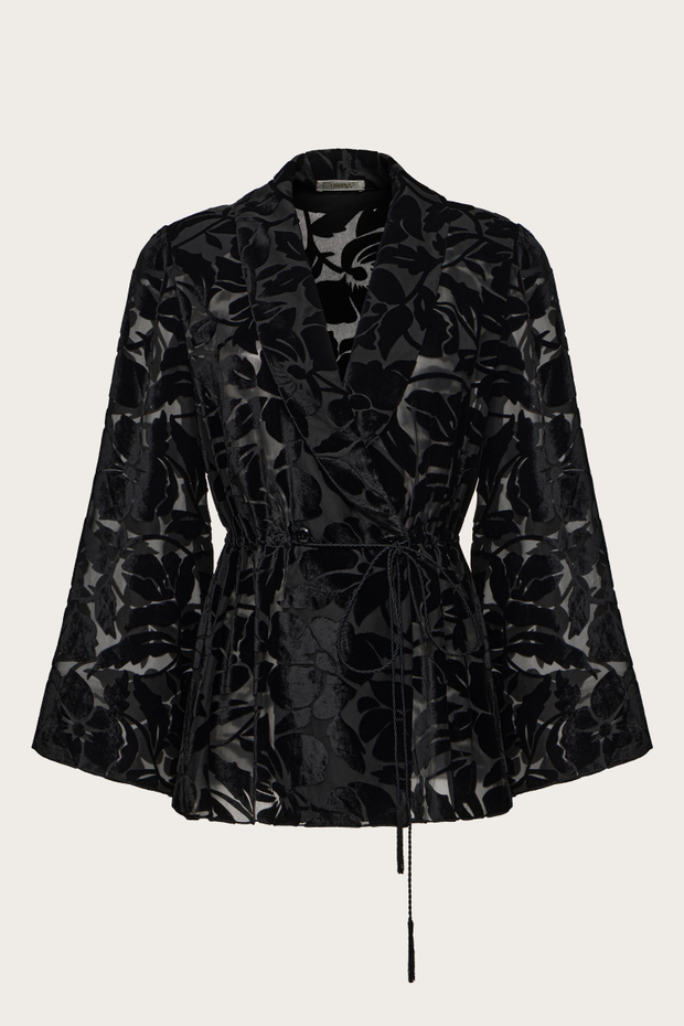 Жакет из панбархата с воротником