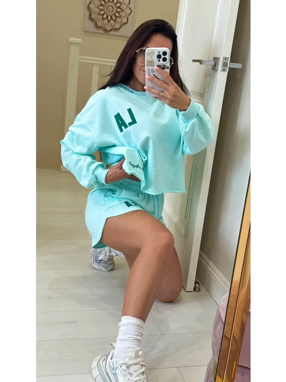 Спортивный костюм женский двойка свитшот с шортами LA
