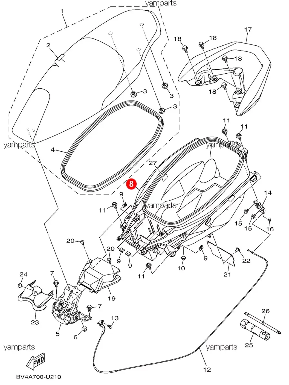 Основание сиденья (багажник) для мотоциклов