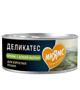 Мнямс Деликатес для кошек Кролик с зеленой фасолью "Паштет по-мальтийски" 100гр.