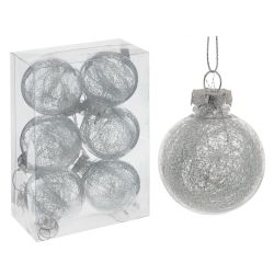 GAEM Набор из 6шт Украшение новогоднее "Шар", D 6 см, L6 W6 H8 см