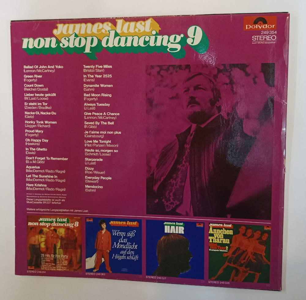 Винтажная виниловая пластинка LP James Last Non Stop Dancing 9 (Germany 1969)