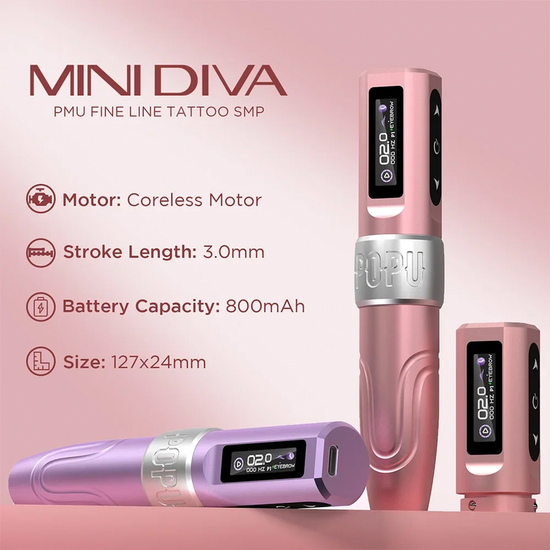 EZ POPU "Mini Diva". Машинка для перманентного макияжа "Мини Дива" | Wireless PMU Machine
