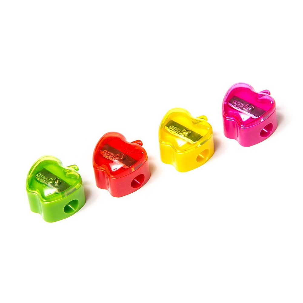 Точилка пластиковая Alingar "Яблоко", 1 отверстие, цвет ассорти, картонная упаковка