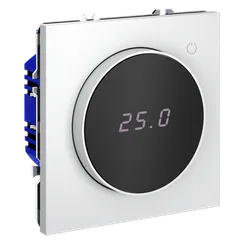 Терморегулятор электронный VOLTUM S70 с индикацией и датчиком, для теплого пола, (белый матовый)