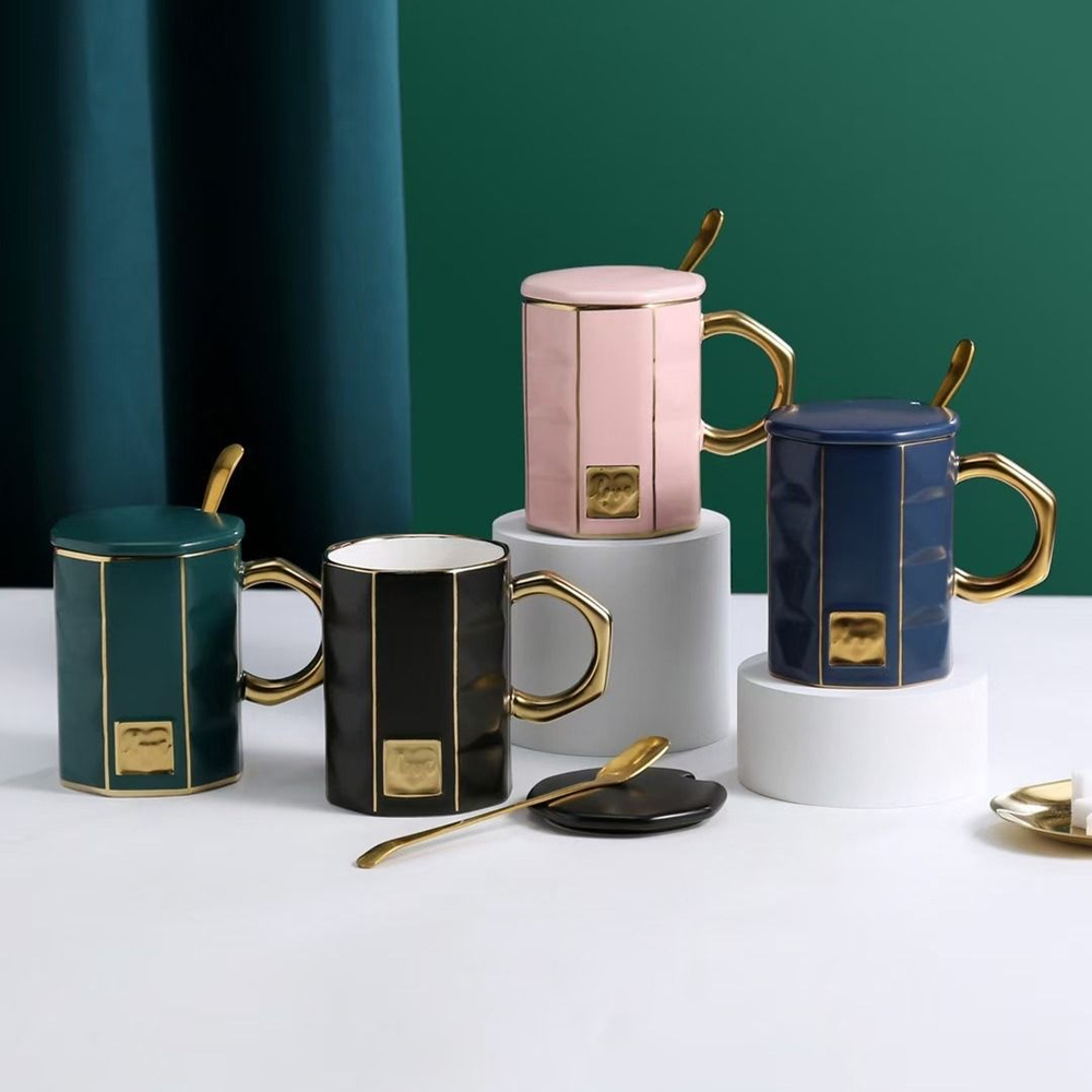 Кружка, чашка для чая, кофе с ложкой,1 шт