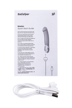 Нереалистичный вибратор Satisfyer Master, силикон, бежевый, 23,5 см.