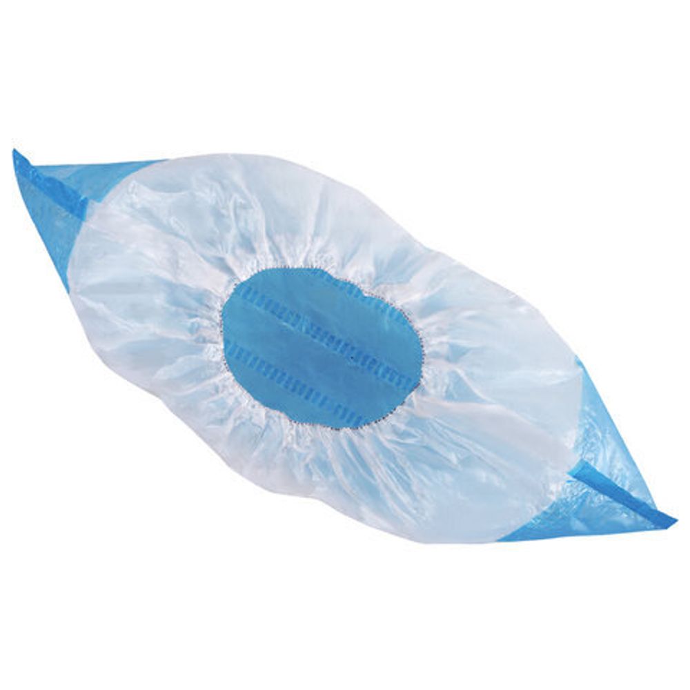 Бахилы КОМПЛЕКТ 50 штук (25 пар), ДВОЙНЫЕ (со стелькой), 40х14 см, 80 мкм,LAIMA, 104982