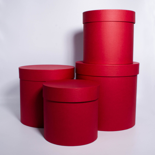 Коробки Тубус Однотонный. Набор 4 шт. Вишня