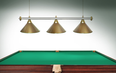 Лампа STARTBILLIARDS 3 пл. (плафоны золотые,штанга золотая,фурнитура золото)