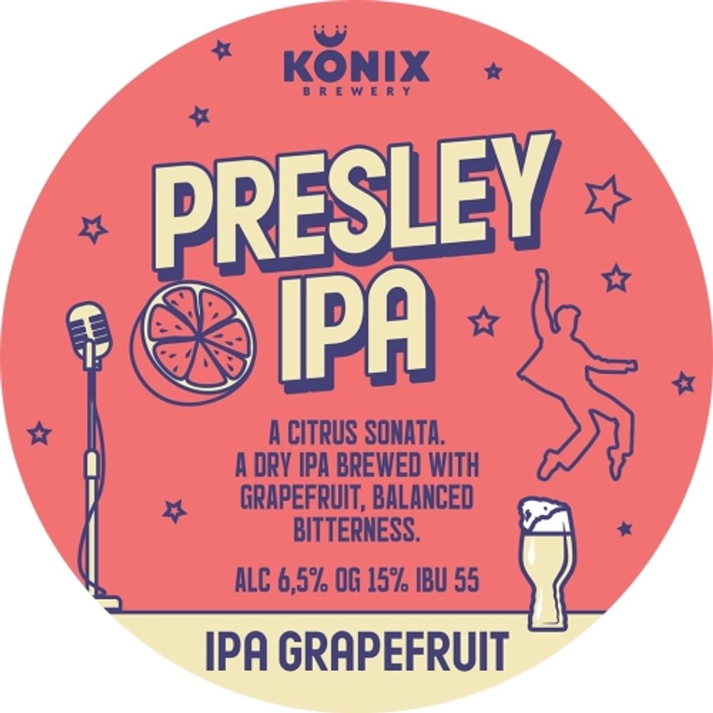 Пиво Коникс Пресли Грейпфрут ИПА / Konix Brewery Presley Grapefruit IPA 20л - кег
