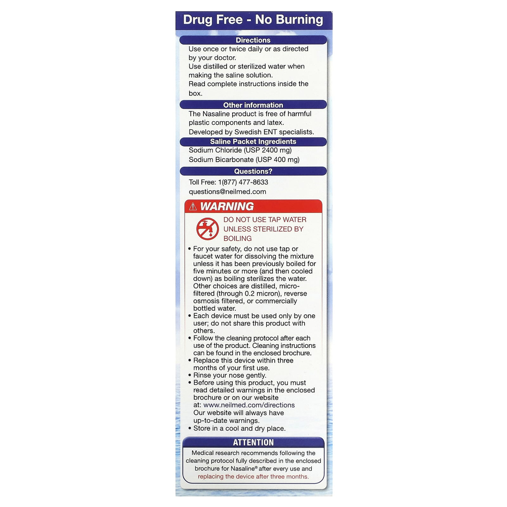 Squip, Nasaline, система промывания носа, набор из 54 предметов