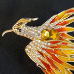 Брошь "Птица Феникс оранжевая"