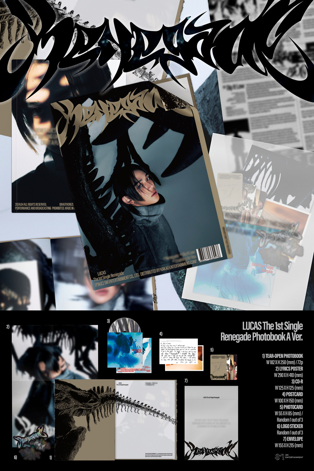 Альбом LUCAS - 1st Single Album Renegade (Photo Book Ver.)