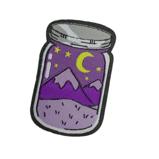 Термонаклейка на рюкзак и на одежду. Night-mountain Pot