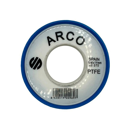 Лента ФУМ ARCO 19х0,075 тефлоновая, 12 метров, белый (05302)