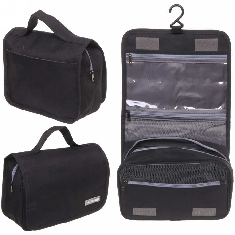 Косметичка - органайзер «Classic», цвет черный, в склад. виде 20*24*9, в расклад. виде 42*24*9см (несессер)