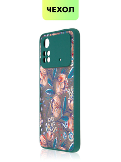 Чехол BROSCORP для Poco M4 Pro оптом (арт. XM-PM4PRO(4G)-ST-TPU-DARKGREEN-PRINT)