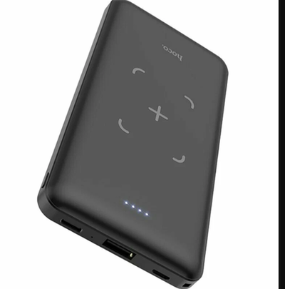 Внешний аккумулятор 10000mAh 1USB 2.0A Li-pol c беспроводной зарядкой Hoco J50 (Black)