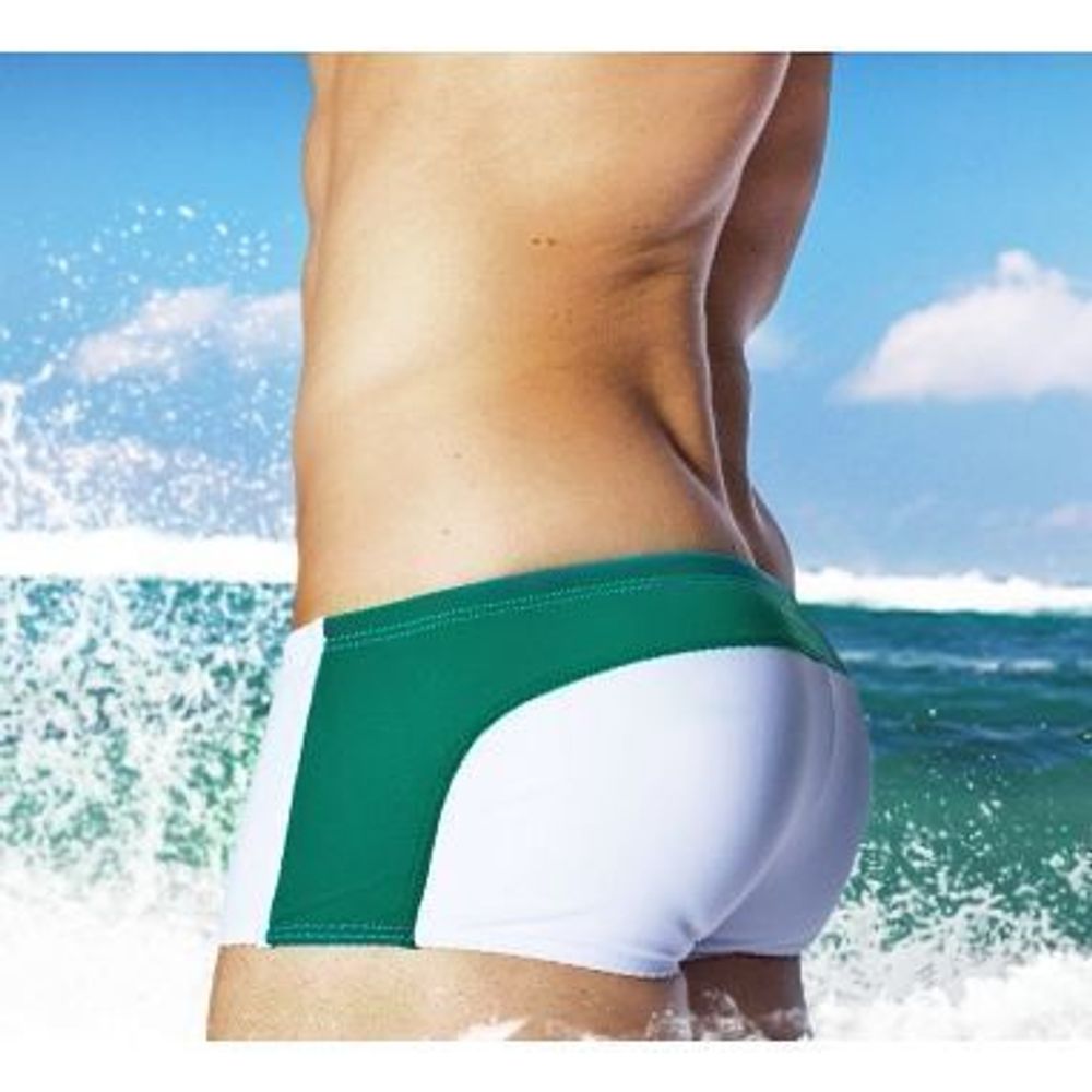 Мужские плавки хипсы  бело-зеленые Aussiebum Handlebar Hip Tamarama