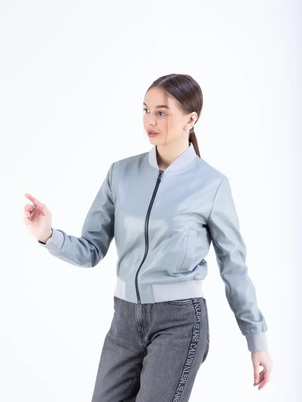 Куртка женская кожаная бомбер женский натуральный Турция