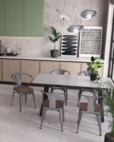 Стол обеденный Lamb раскладной 160-200*90 серый