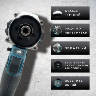 JunLong Бесщеточный аккумуляторный шуруповерт 21 В, 500 Нм, 4100 об/мин (без АКБ)