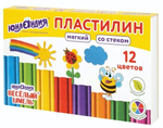 Пластилин мягкий 12 цветов 180г со стеком "ВЕСЕЛЫЙ ШМЕЛЬ" (ЮНЛАНДИЯ)