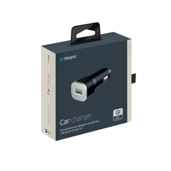 Разделитель автомобильный Deppa Quick Charge 3.0 D-11286 12/24V (USB: 5V/3A, 9V/2A, 12V/2A) Черный