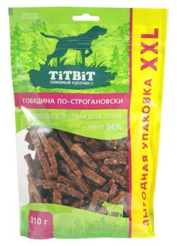 Лакомство TiTBiT для собак Говядина по-строгановски, выгодная упаковка XXL, 310г х 3 упаковки