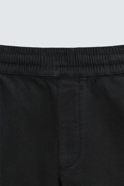 ZARA ШОРТЫ ИЗ ТВИЛА RELAXED FIT, ЧЕРНЫЙ