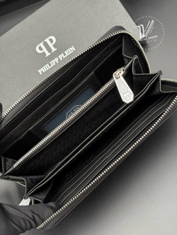 Кошелек на молнии Philipp Plein с фактурным черепом
