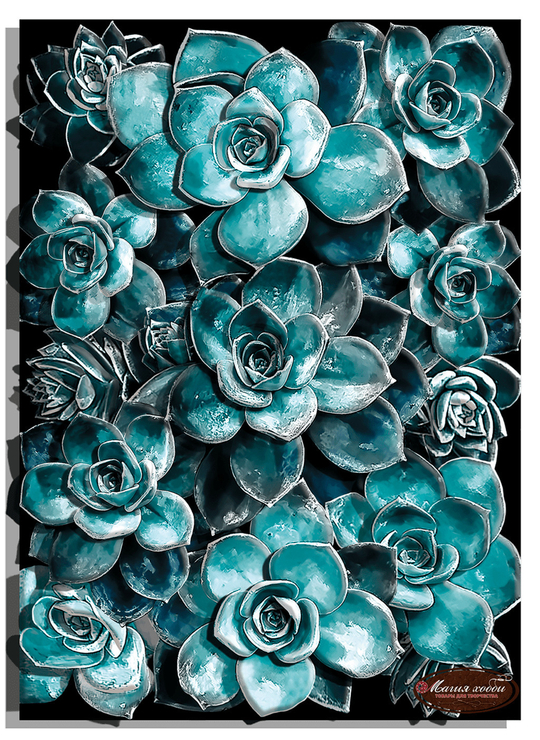 Папертоль РТ150275 "Оттенки изумруда (суккуленты)" 25*35см.