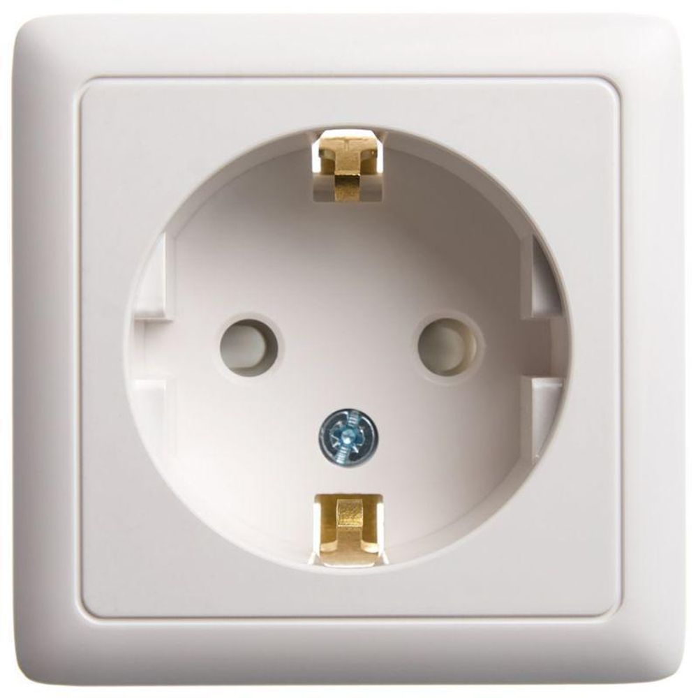 Розетка 1-м ОП Хит 16А IP20 250В с заземл. защ. шторки бел. SE RA16-138-B Розетка 1-м ОП Хит 16А IP20 250В с заземл. защ. шторки бел. SE RA16-138-B
